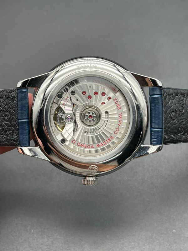 Omega DeVille Hot Model Men's Automatic Mechanical Watch Blue Strap Blue Dial - Image 7