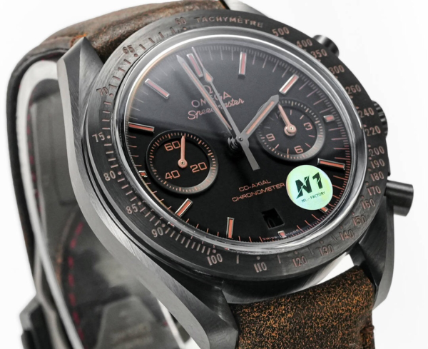Omega Speedmaster Hot Sale Men's Automatic Mechanical Watch Orange Dial Brown Belt - Image 4