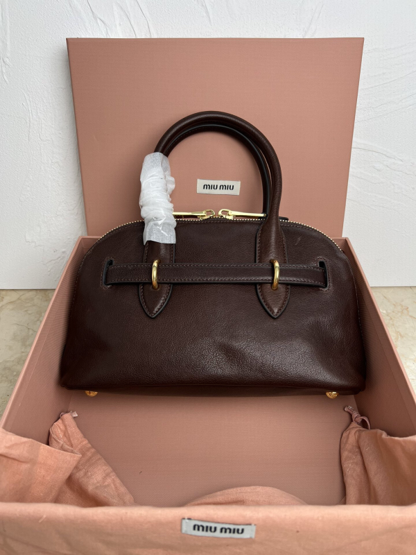 Miu Miu Aventure Nappa Leather Tote Bowling Bag Bag Vintage Sheepskin - Image 2