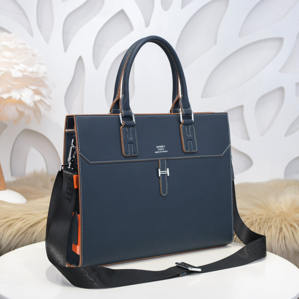 Hermes latest men's briefcase handbag calfskin crossbody shoulder bag - Image 2