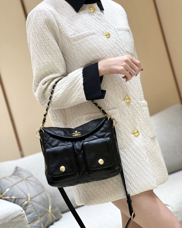 Chanel 24p hobo women's crossbody bag handbag handbag large small - Image 4