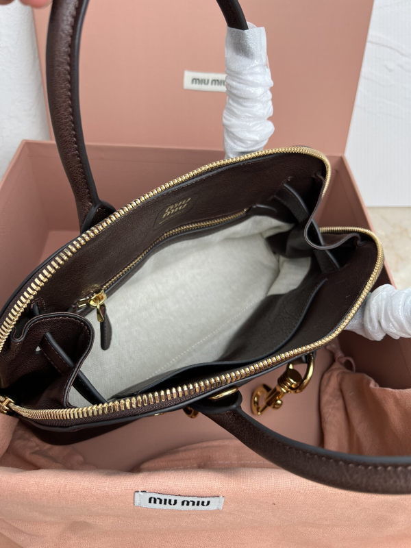 Miu Miu Aventure Nappa Leather Tote Bowling Bag Bag Vintage Sheepskin - Image 9