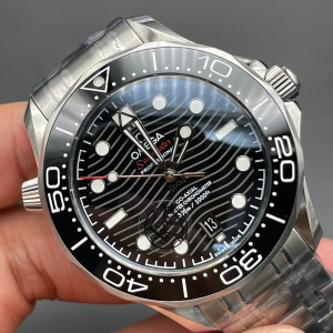 Omega Seamaster Hot Sale Men's Automatic Mechanical Watch Wave Pattern Dial Steel Strap 42mm