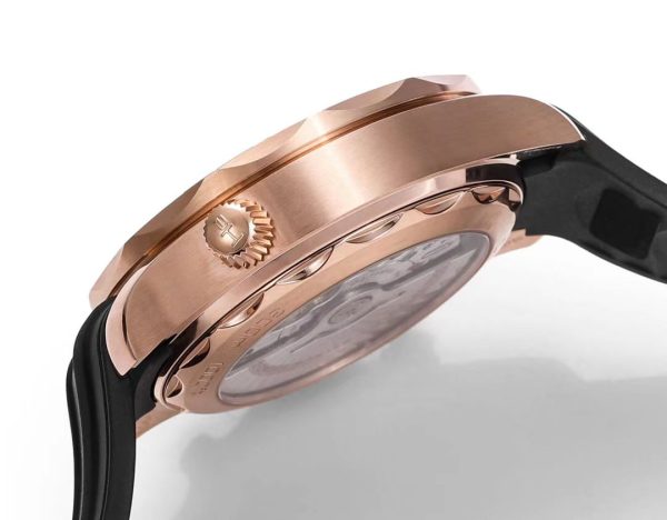 Omega Seamaster Hot Sale Men's Automatic Mechanical Watch Rose Gold Case Leather Strap 44mm - Image 3
