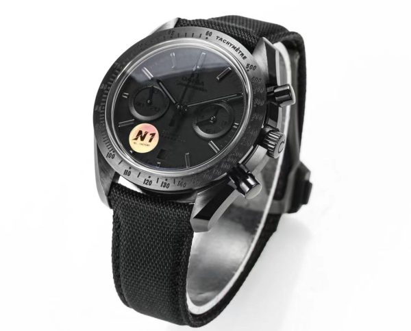 Omega Speedmaster Hot Sale Men's Automatic Mechanical Watch All Black Dial Nylon Strap - Image 2