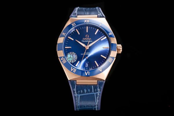 Omega Constellation Men's Automatic Mechanical Watch Belt Black Dial and Blue Dial - Image 4