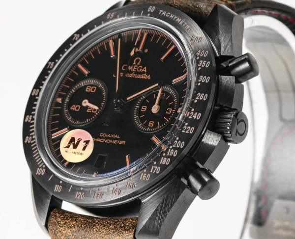 Omega Speedmaster Hot Sale Men's Automatic Mechanical Watch Orange Dial Brown Belt - Image 3