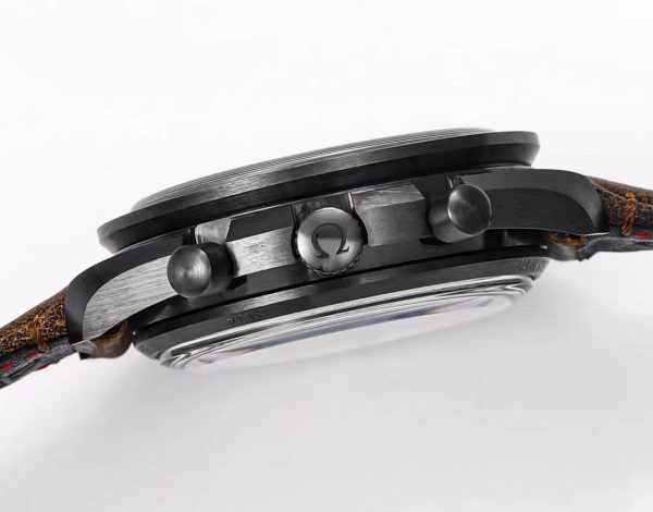 Omega Speedmaster Hot Sale Men's Automatic Mechanical Watch Orange Dial Brown Belt - Image 5