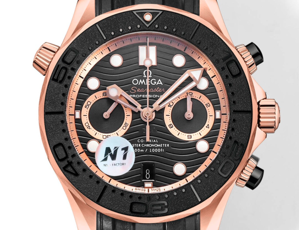 Omega Seamaster Hot Sale Men's Automatic Mechanical Watch Rose Gold Case Leather Strap 44mm - Image 2