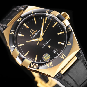 Omega Constellation Men's Automatic Mechanical Watch Belt Black Dial and Blue Dial