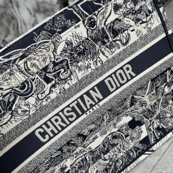 Christian Dior Book Tote Girls Large Bag Denim Tote Shoulder Dual Use - Image 2