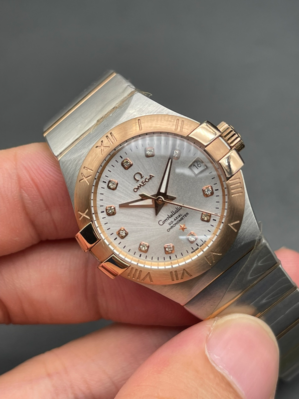 Omega Constellation Ladies Automatic Mechanical Steel Strap White Dial