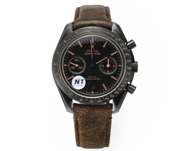 Omega Speedmaster Hot Sale Men's Automatic Mechanical Watch Orange Dial Brown Belt