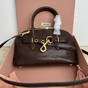 Miu Miu Aventure Nappa Leather Tote Bowling Bag Bag Vintage Sheepskin