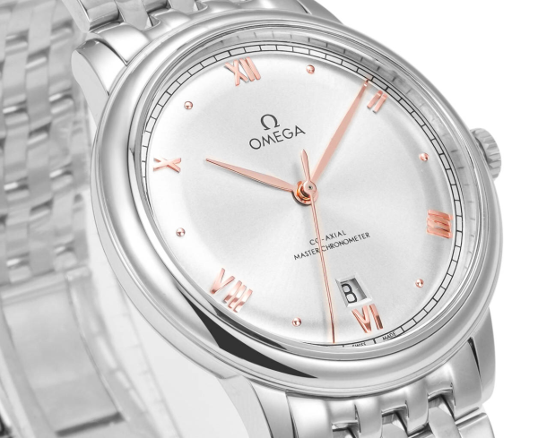 Omega DeVille Elegant Hot Model Men's Automatic Mechanical Watch White Dial Steel Strap 40mm - Image 4