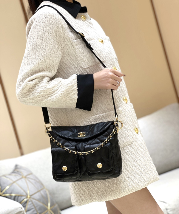 Chanel 24p hobo women's crossbody bag handbag handbag large small - Image 8