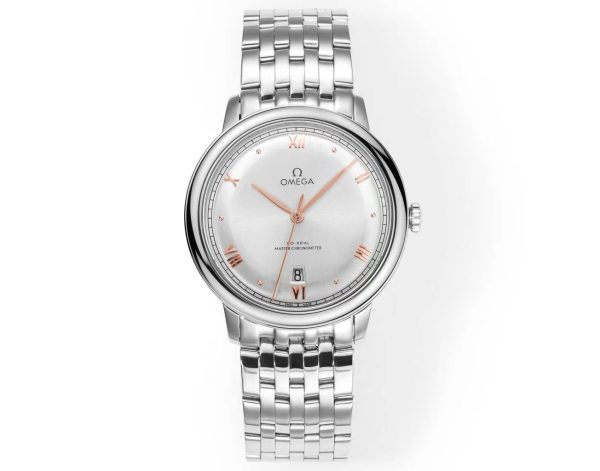 Omega DeVille Elegant Hot Model Men's Automatic Mechanical Watch White Dial Steel Strap 40mm