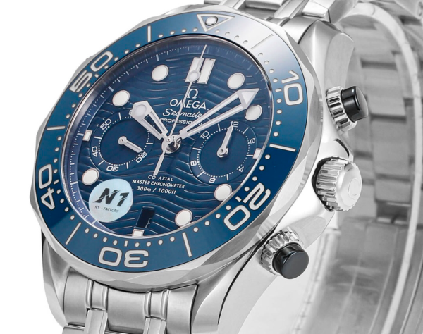 Omega Seamaster Hot Sale Men's Automatic Mechanical Watch Blue Dial Steel Strap 44mm - Image 8